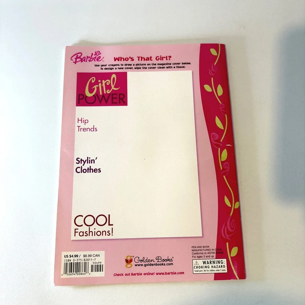 Barbie Glamour Girl Activity Coloring Book 2004 Golden Books Vintage Fashion
